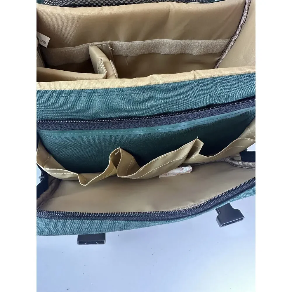 Retro Canon Camera Bag Organizer Green Pockets Shoulder Strap DSLR Carry Case - Picture 12 of 15